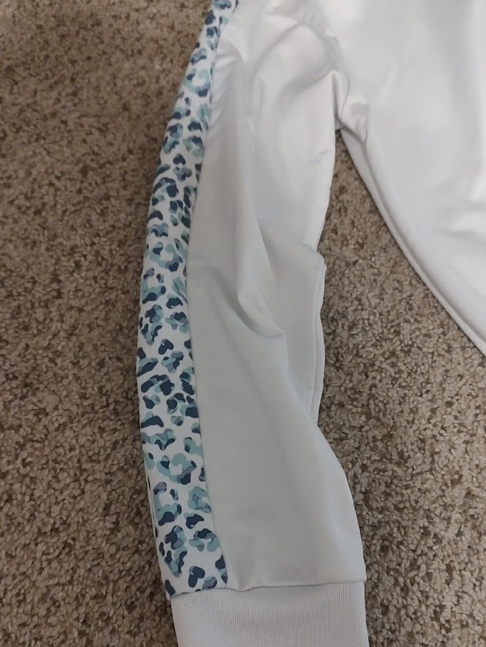 Converse White Bomber Jacket with Leopard-Trimmed Sleeves